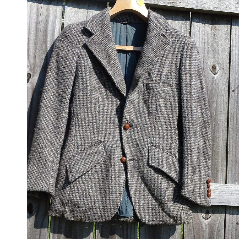 Vintage Womens Dansko Wool Tweed Blazer Classic Earth Tones Heritage Academia